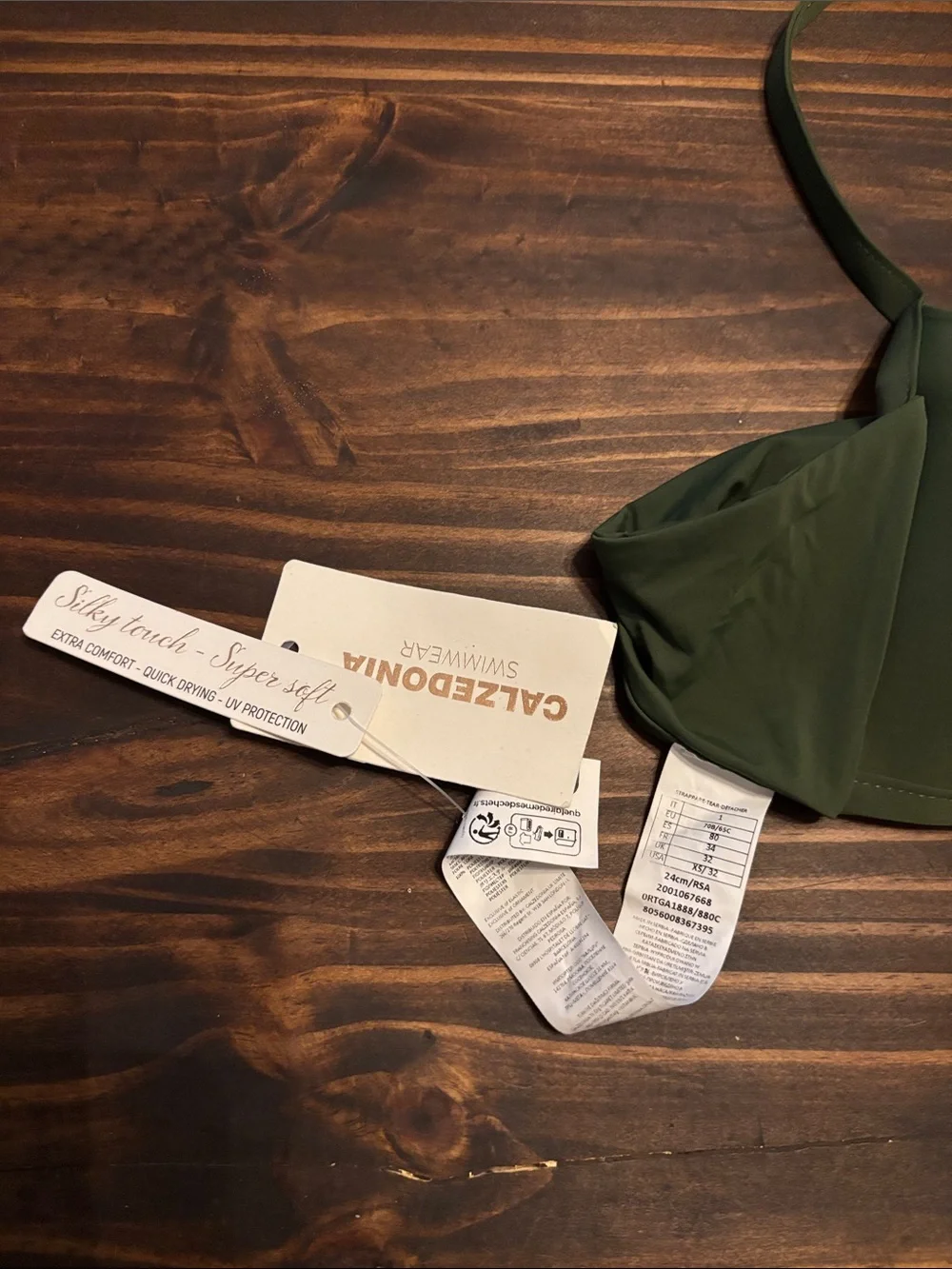 Calzedonia twist Audry palm green xs bikini top new